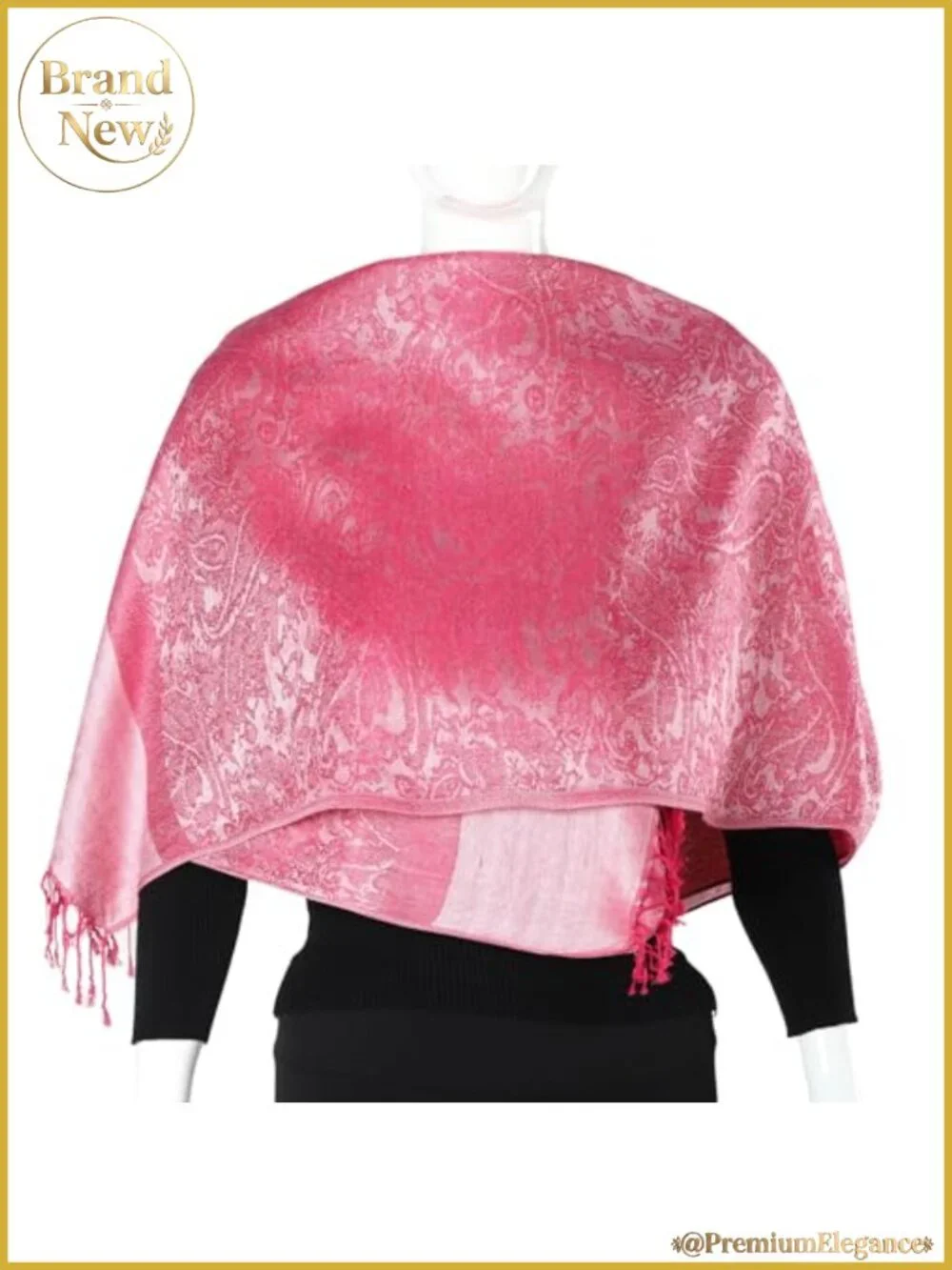 Viscose Acrylic Pashmina Feel Reversible Paisley Scarf Shawl Wrap